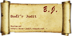 Boár Judit névjegykártya